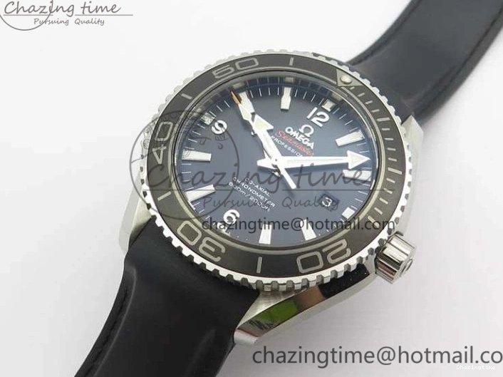 0119 Planet Ocean Pro Ceramic Bezel 45mm 1:1 OMF Best Edition On Rubber Strap A8500 (Black Balance Wheel) MoistureWicking 8136